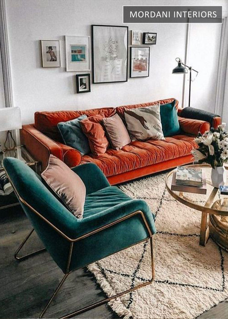 Apricot Orange Velvet Upholstery Fabric